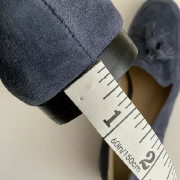 Lands' End Suede Slip On Loafers Tassel Front 9 - Picture 9 of 12